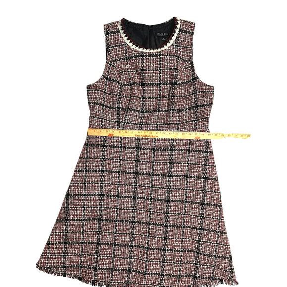 ELOQUII Sleeveless Tweed Fit and Flare Red Black White Plaid Short Dress Size 16 - Picture 10 of 15